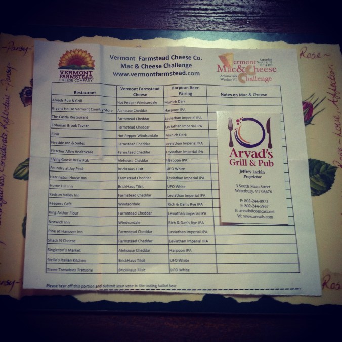 Tasting sheet, with my vote on the right; spicy hot and hands down the most flavorful, in my opinion