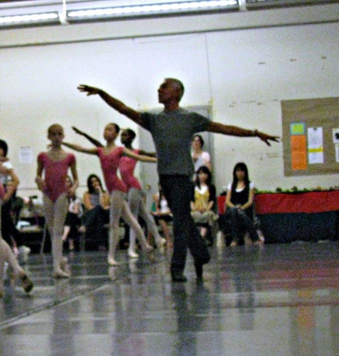 Franco De Vita sets an exercise in center floor during a demonstration class during teacher training; July, 2009