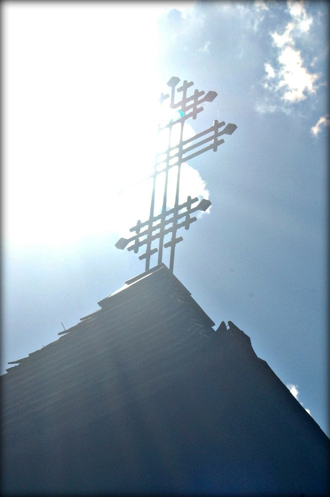 New Skete with Sun and Clouds